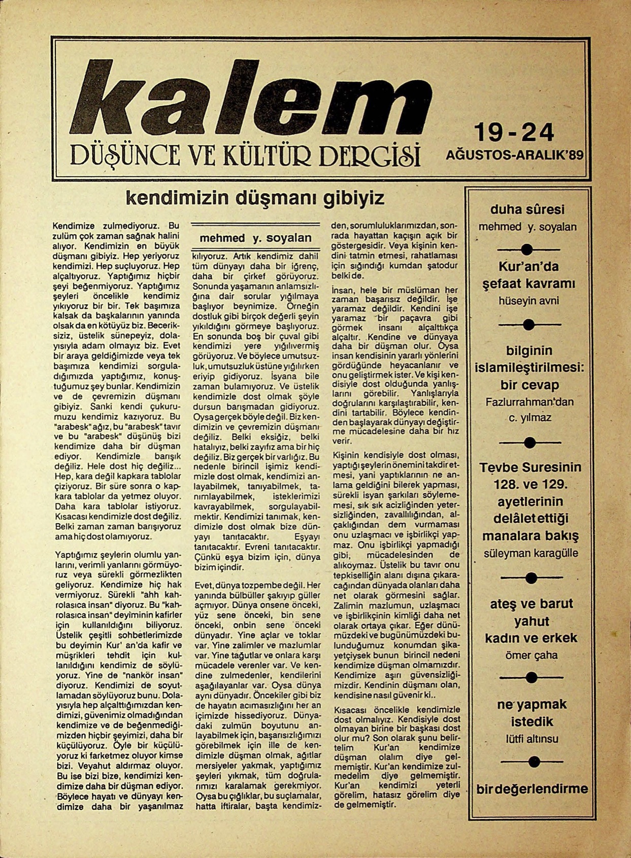 19-24. Sayı Kapağı