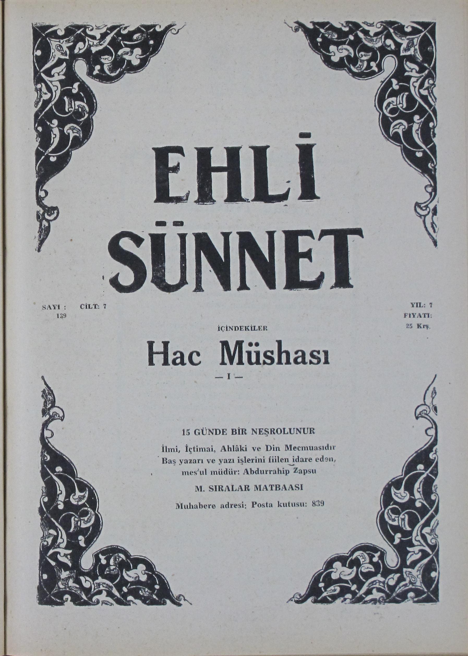 7. Cilt 139. Sayı Kapağı