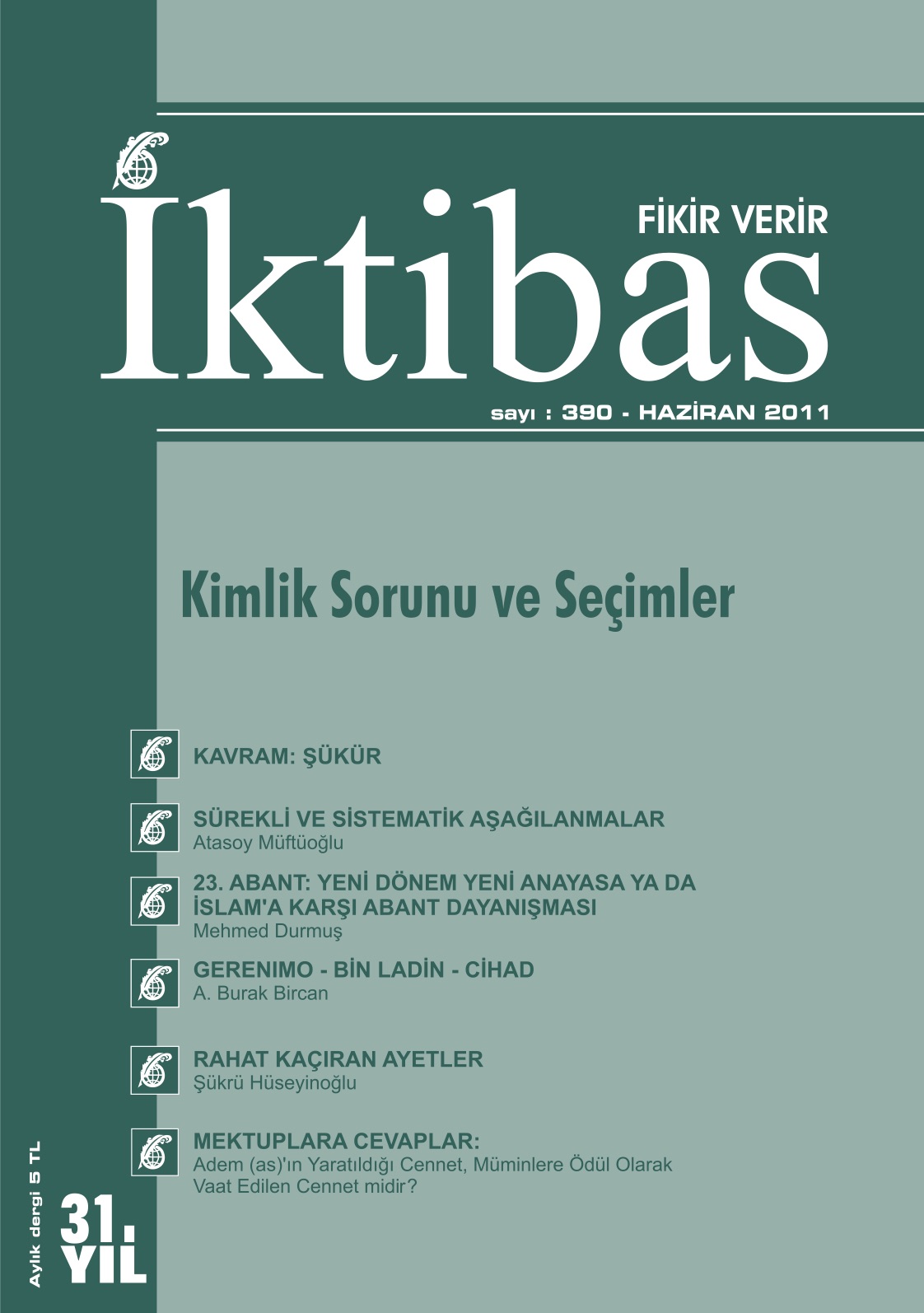 31. Cilt 390. Sayı Kapağı
