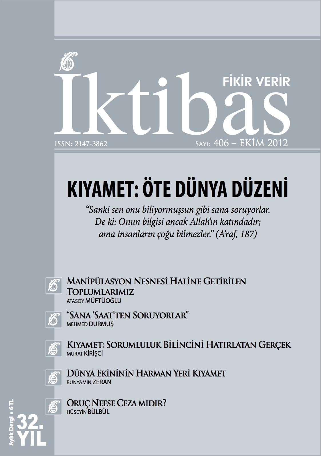 32. Cilt 406. Sayı Kapağı