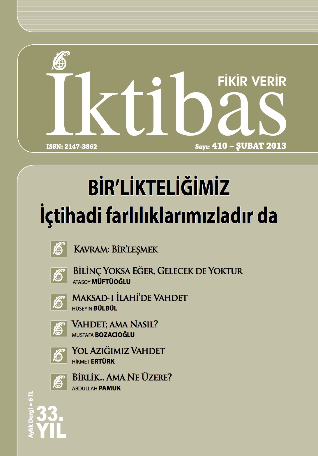 33. Cilt 410. Sayı Kapağı