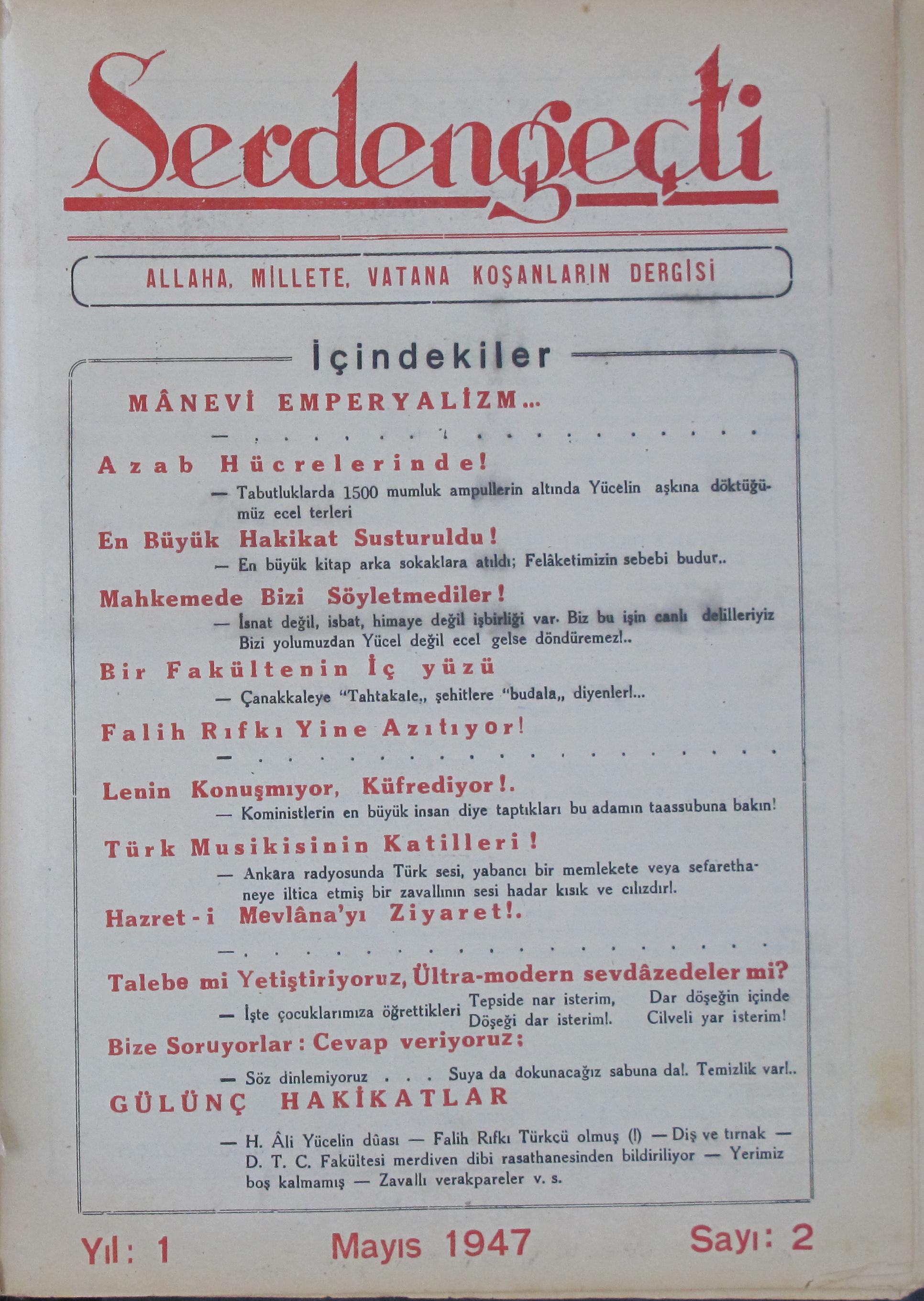 1. Cilt 2. Sayı Kapağı