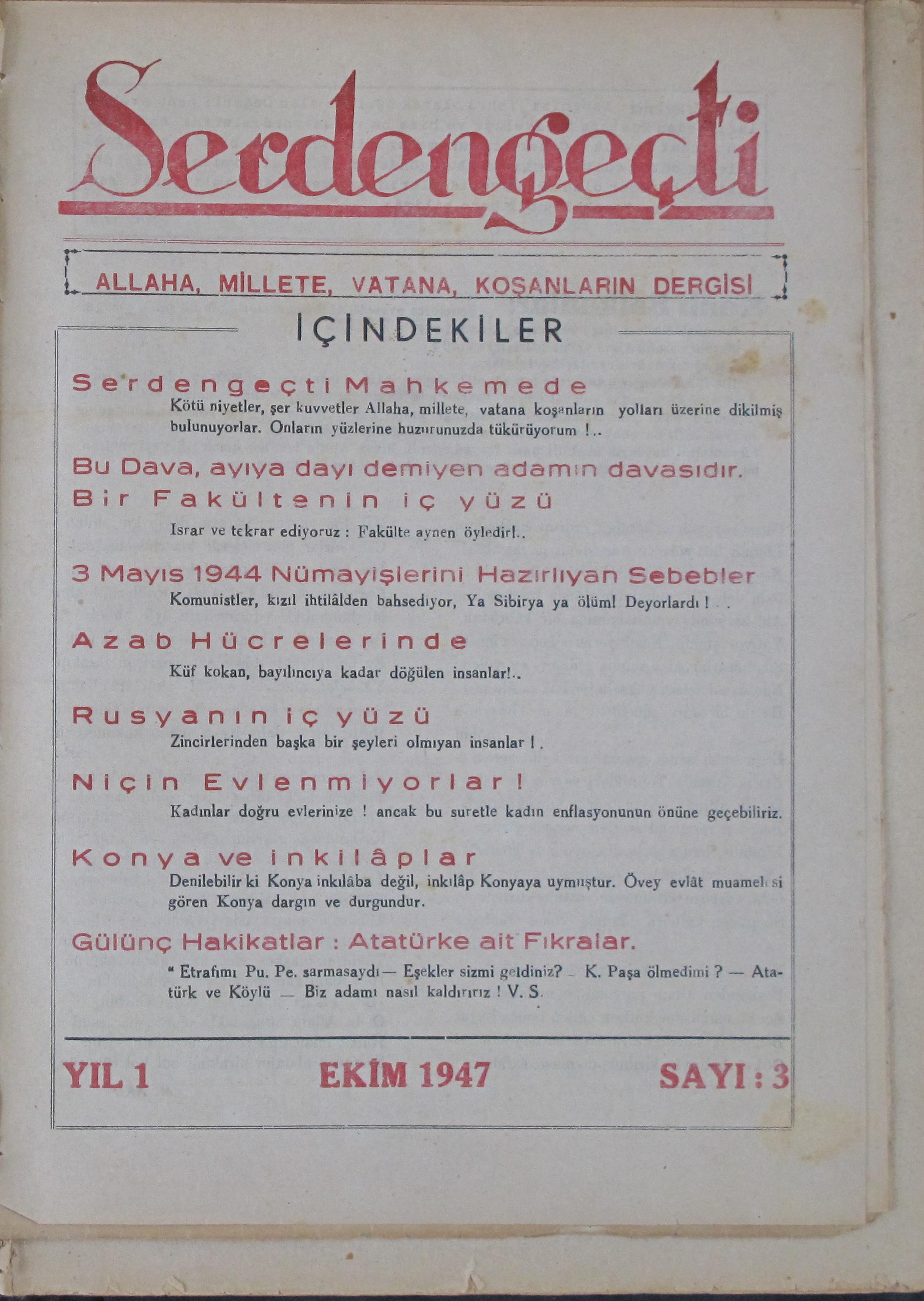 1. Cilt 3. Sayı Kapağı