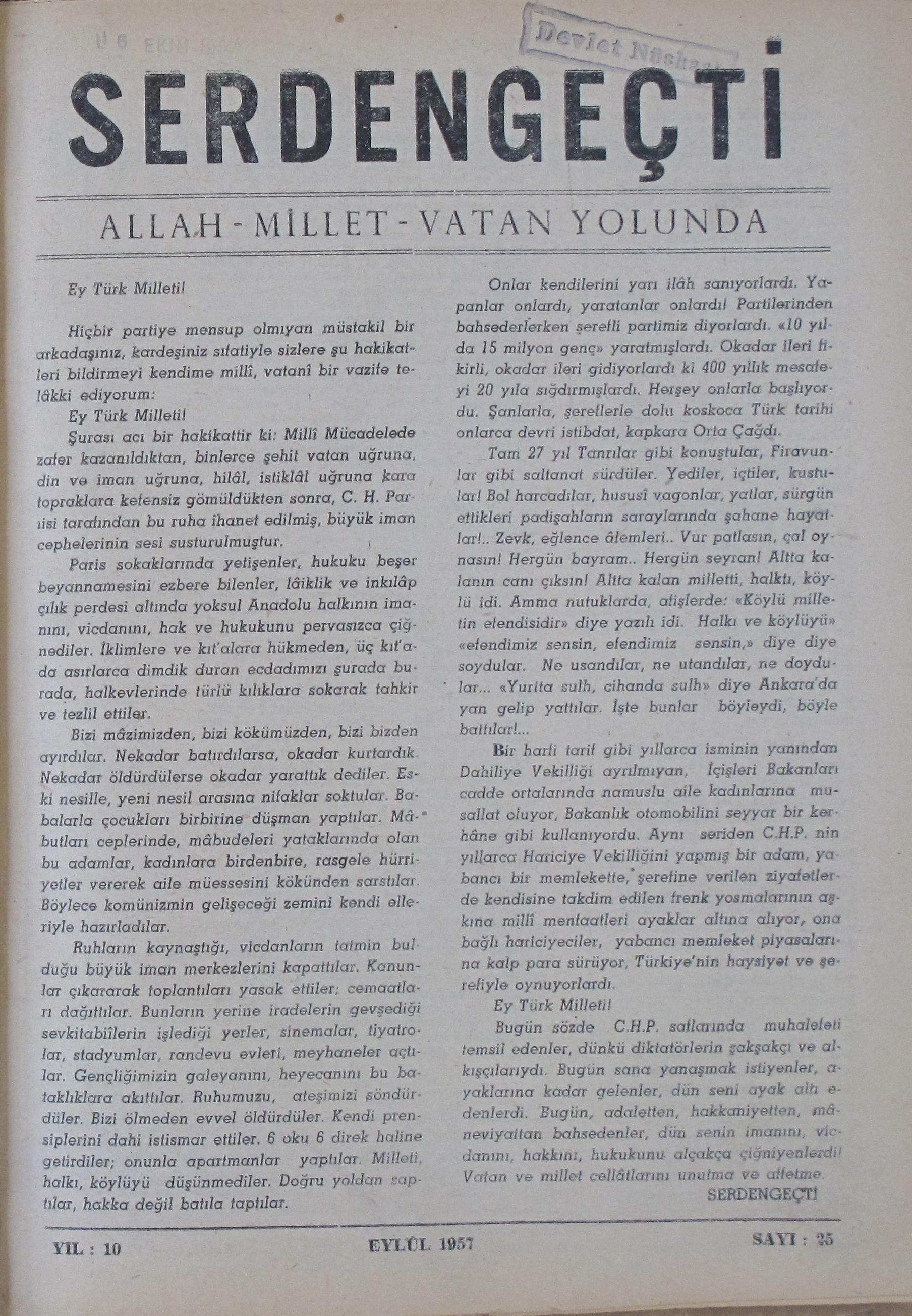 10. Cilt 25. Sayı Kapağı