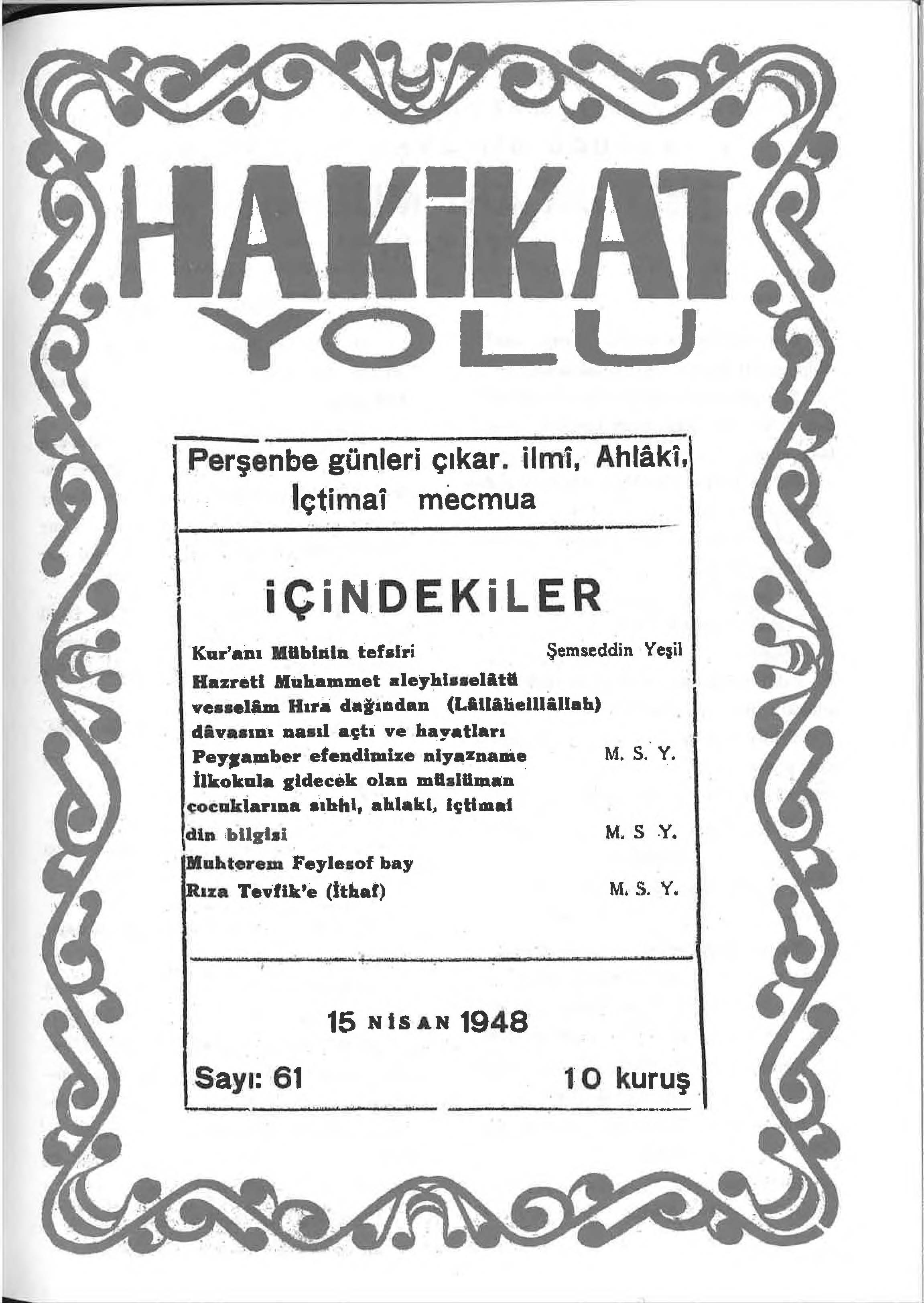 61. Sayı Kapağı