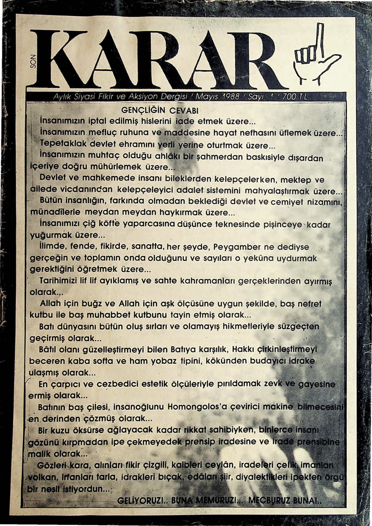 1. Sayı Kapağı