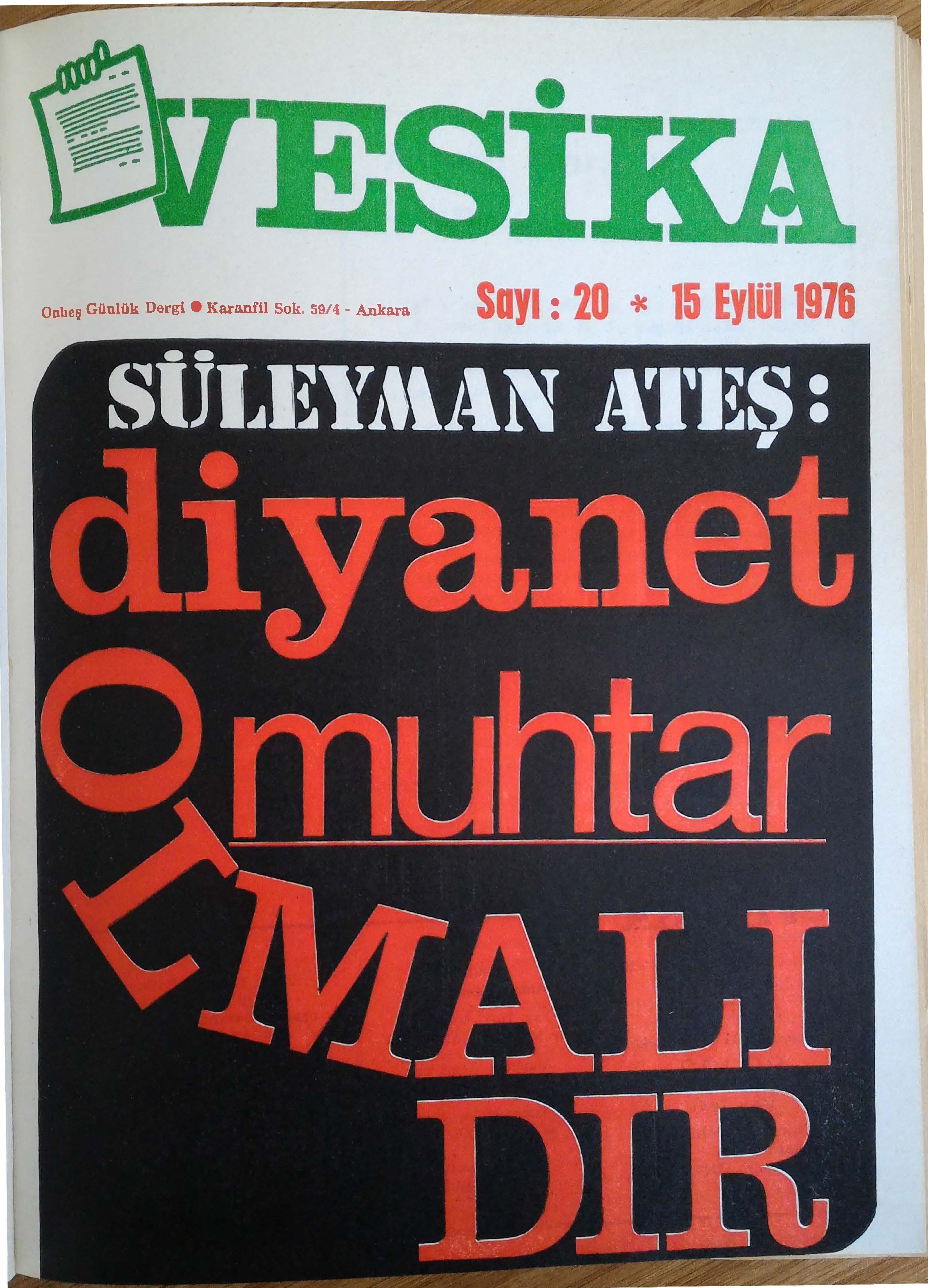 20. Sayı Kapağı