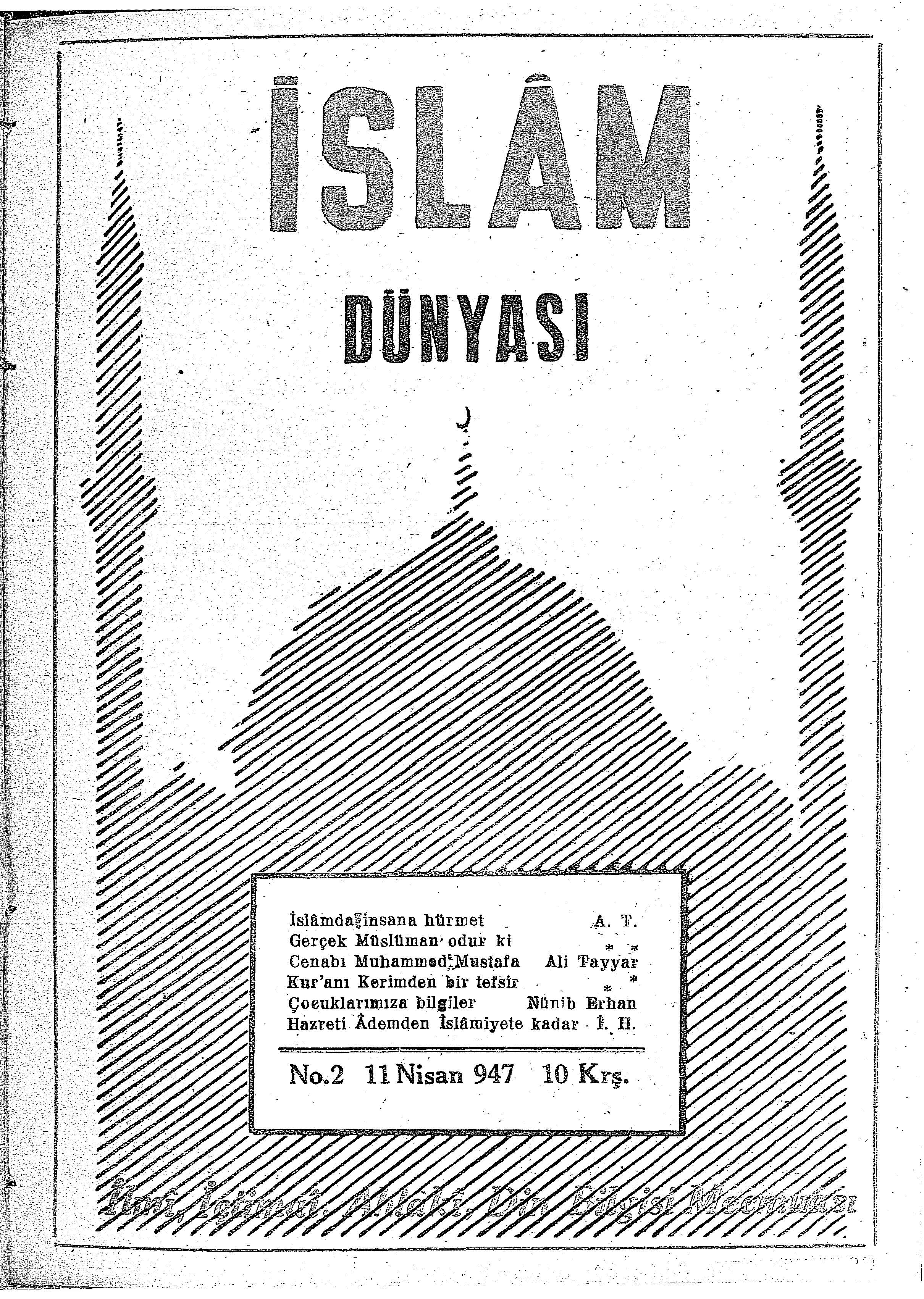 1. Cilt 2. Sayı Kapağı