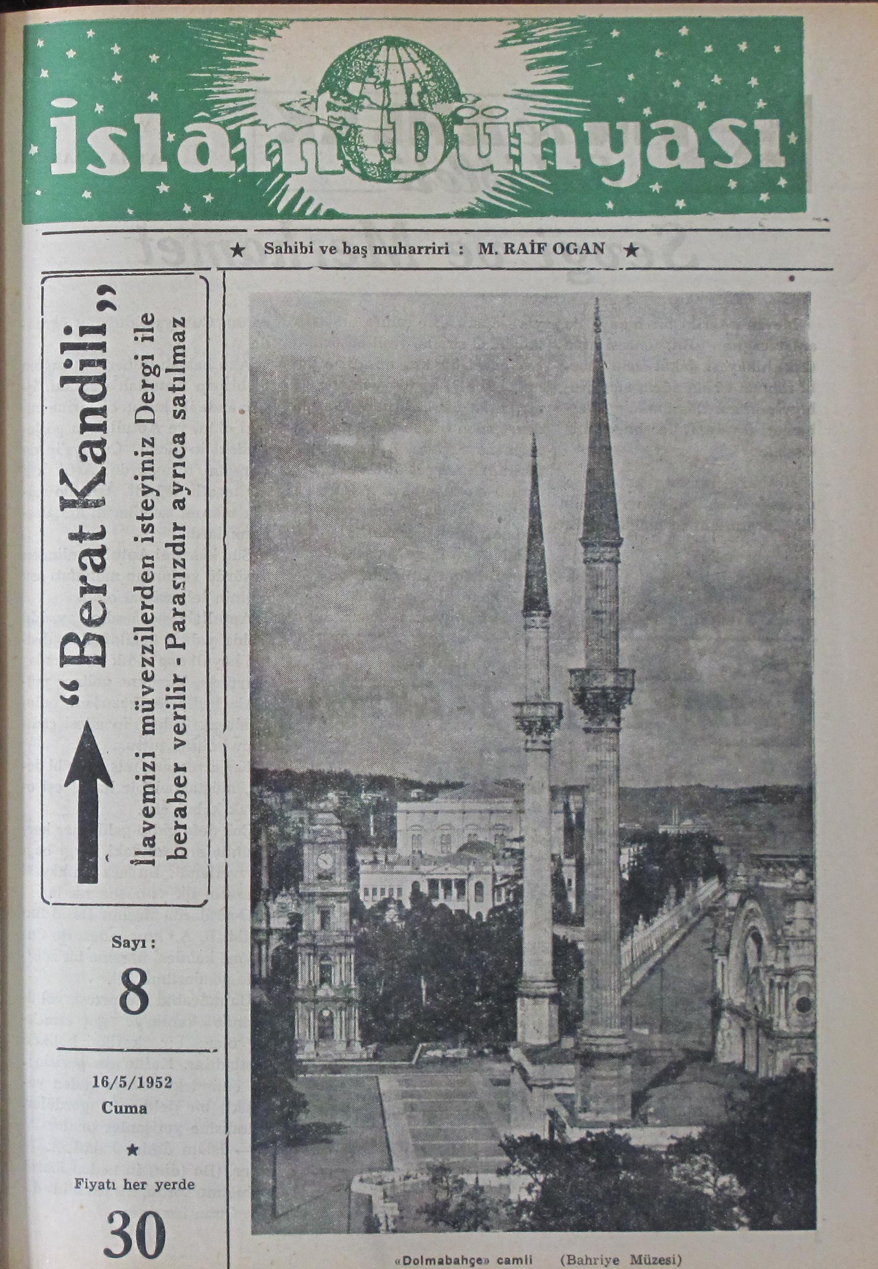 1. Cilt 8. Sayı Kapağı