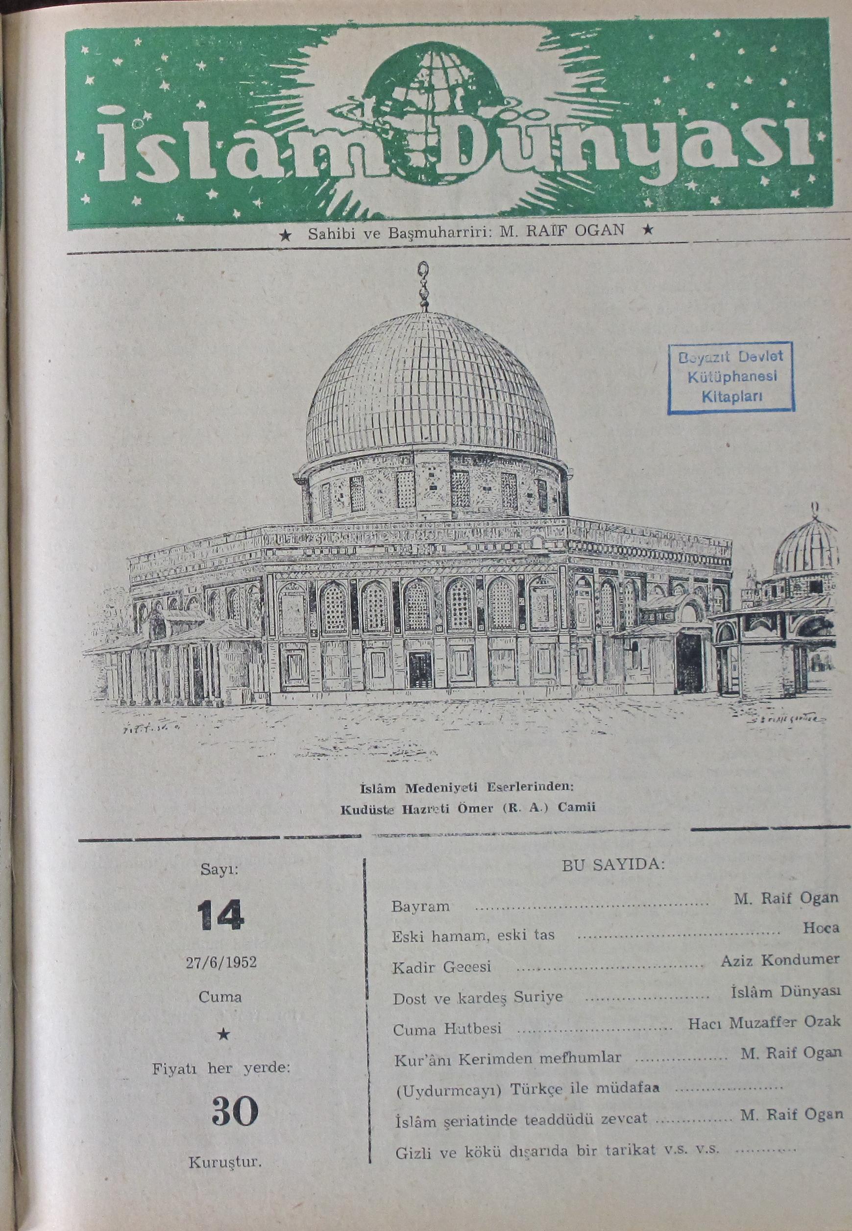 1. Cilt 14. Sayı Kapağı