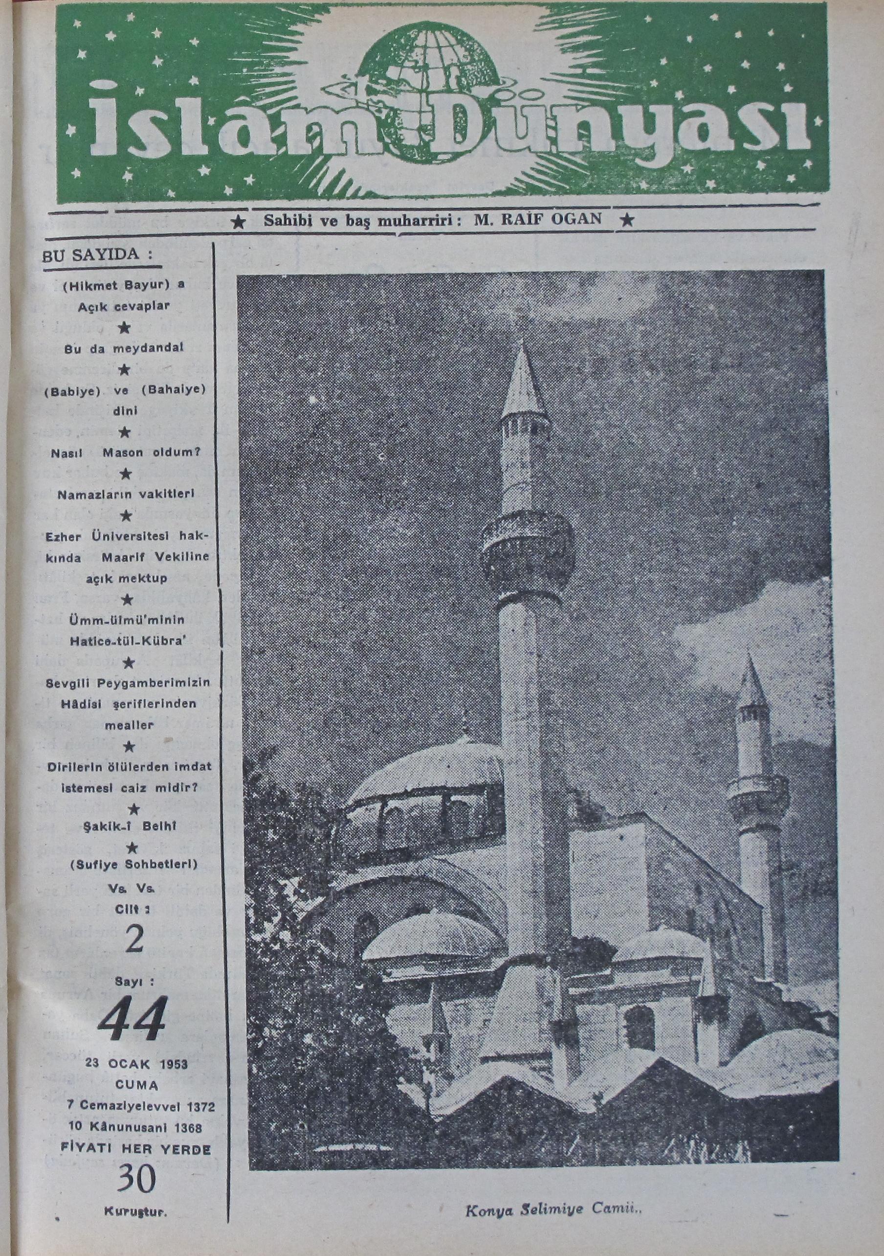2. Cilt 44. Sayı Kapağı