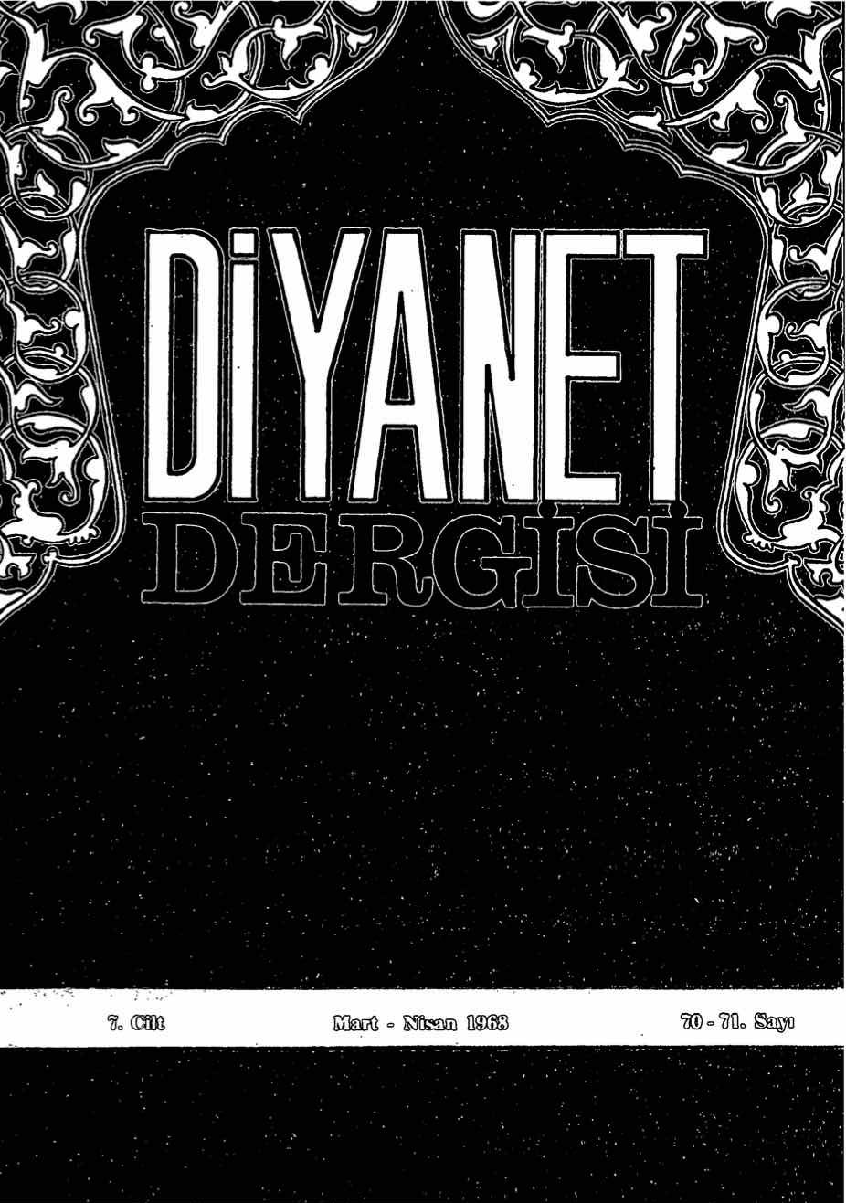 7. Cilt 70-71. Sayı Kapağı
