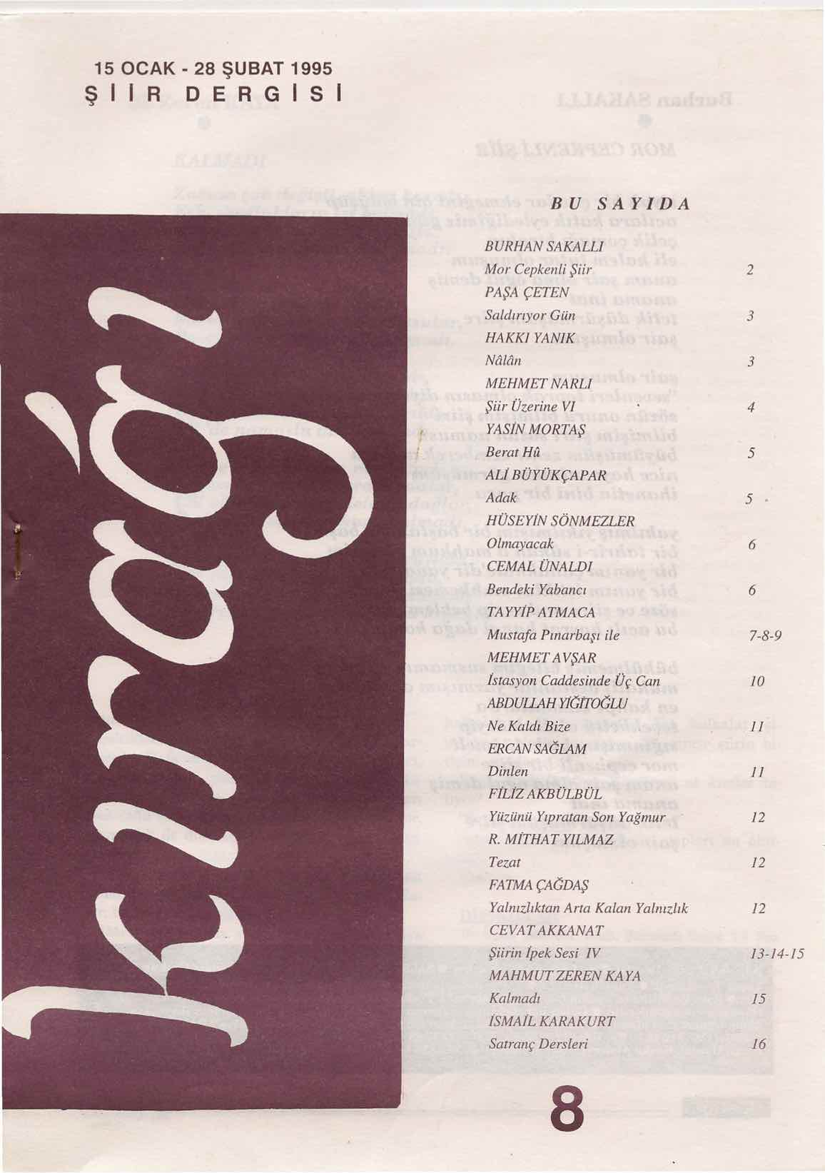 8. Sayı Kapağı