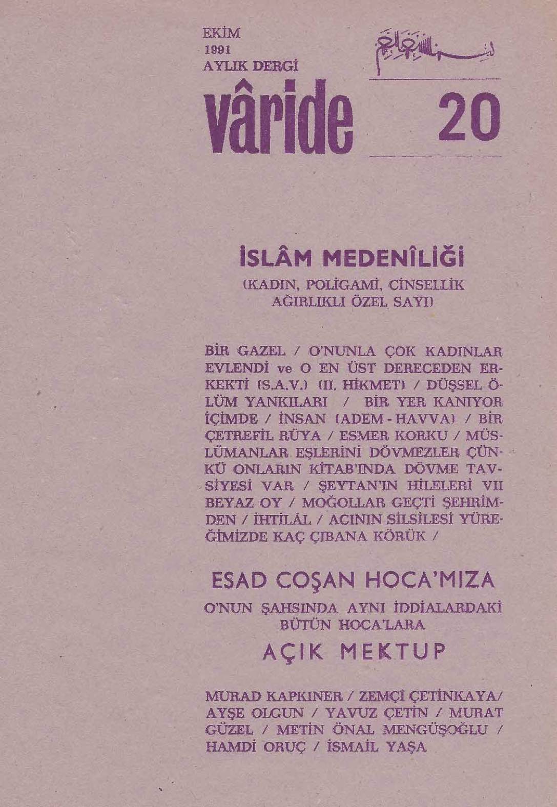 20. Sayı Kapağı