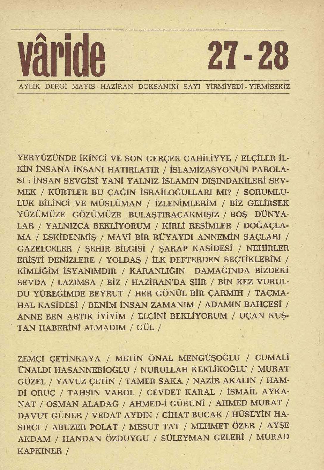 27-28. Sayı Kapağı