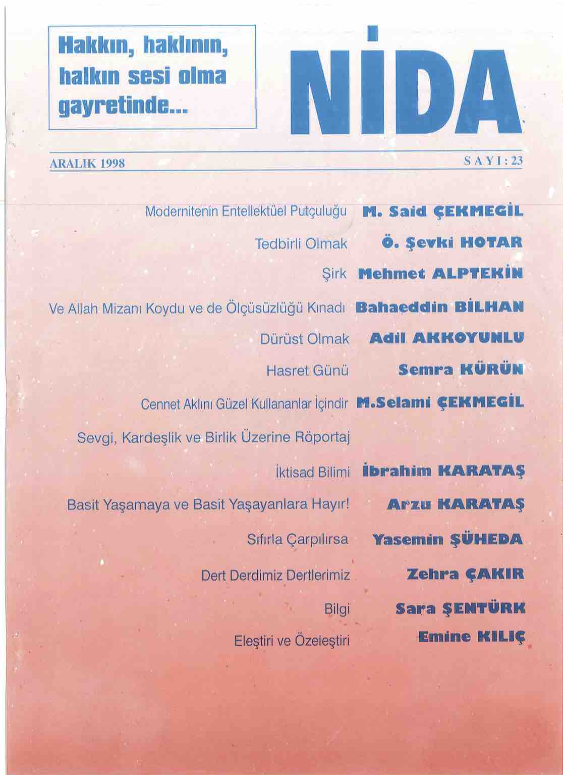 23. Sayı Kapağı