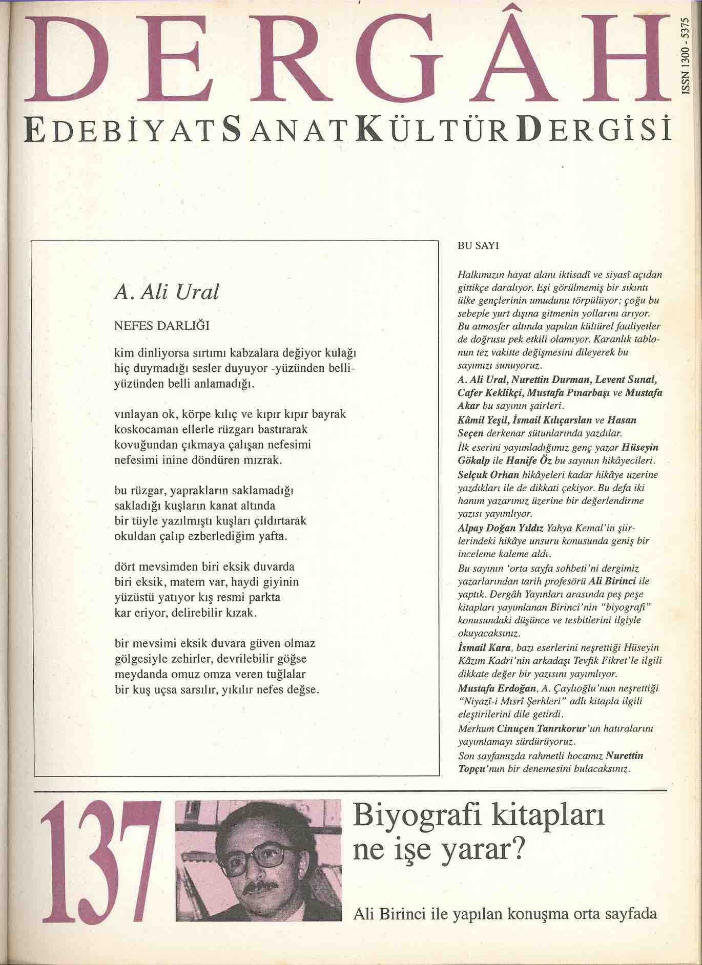 137. Sayı Kapağı