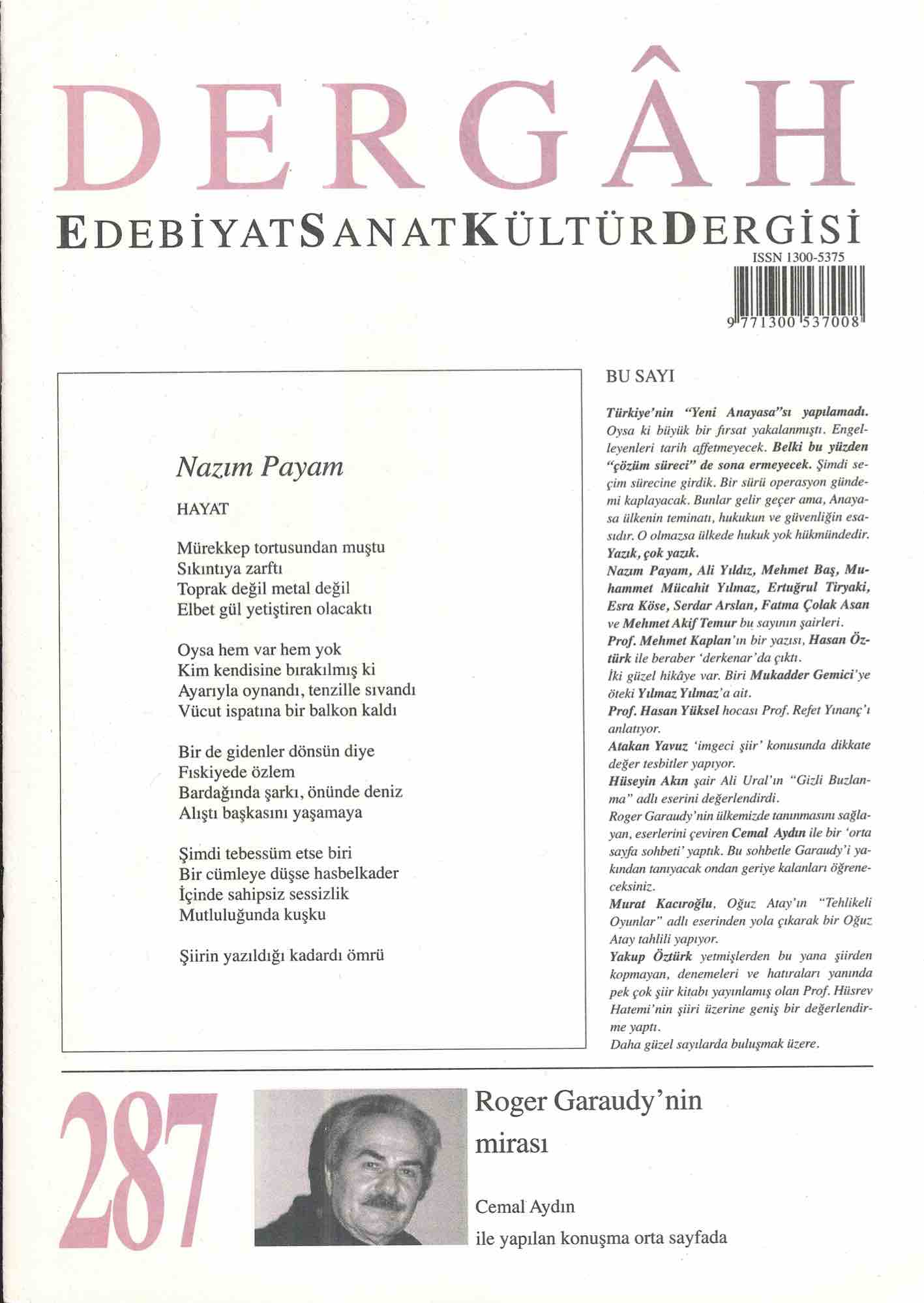 287. Sayı Kapağı