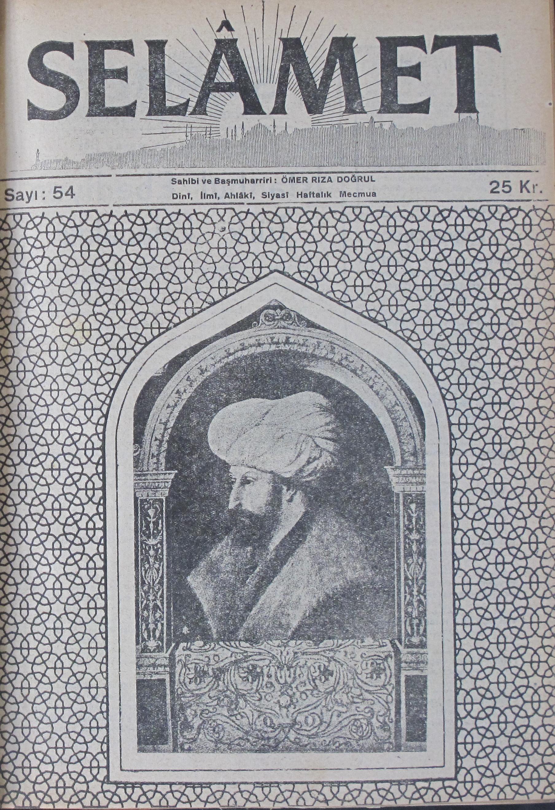 3. Cilt 54. Sayı Kapağı