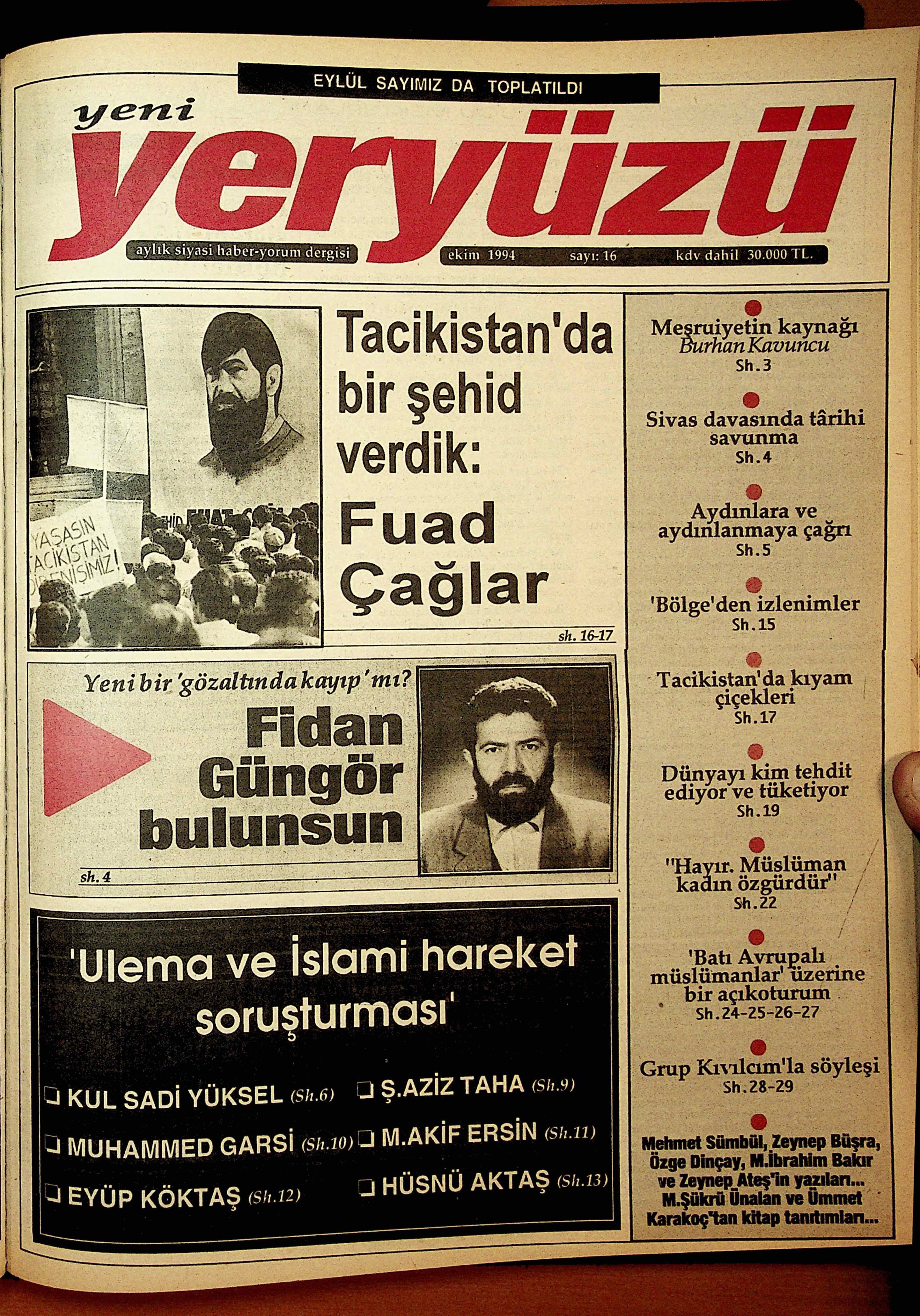 16. Sayı Kapağı