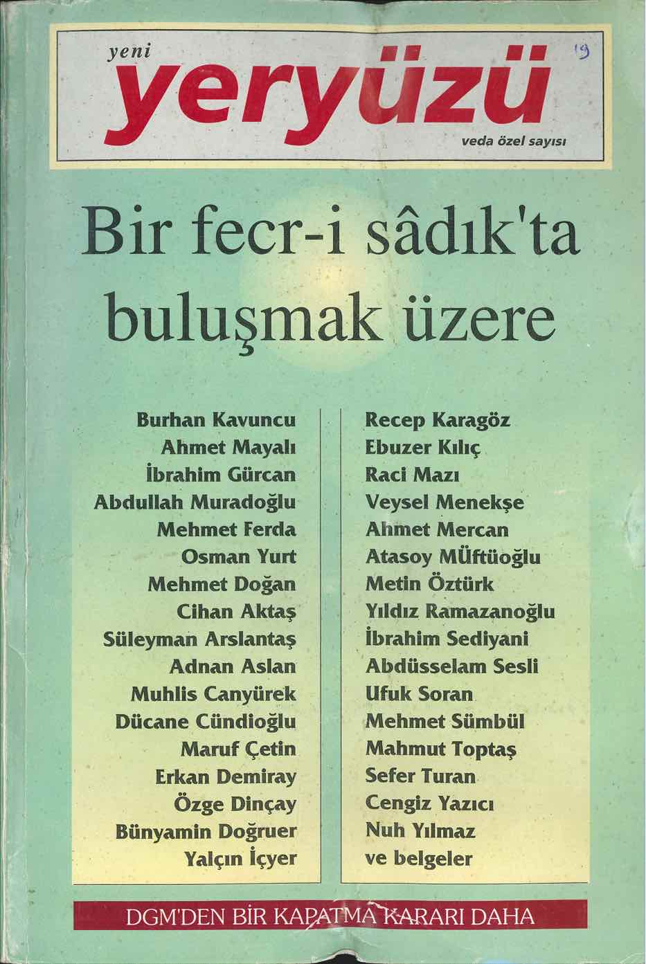 19. Sayı Kapağı