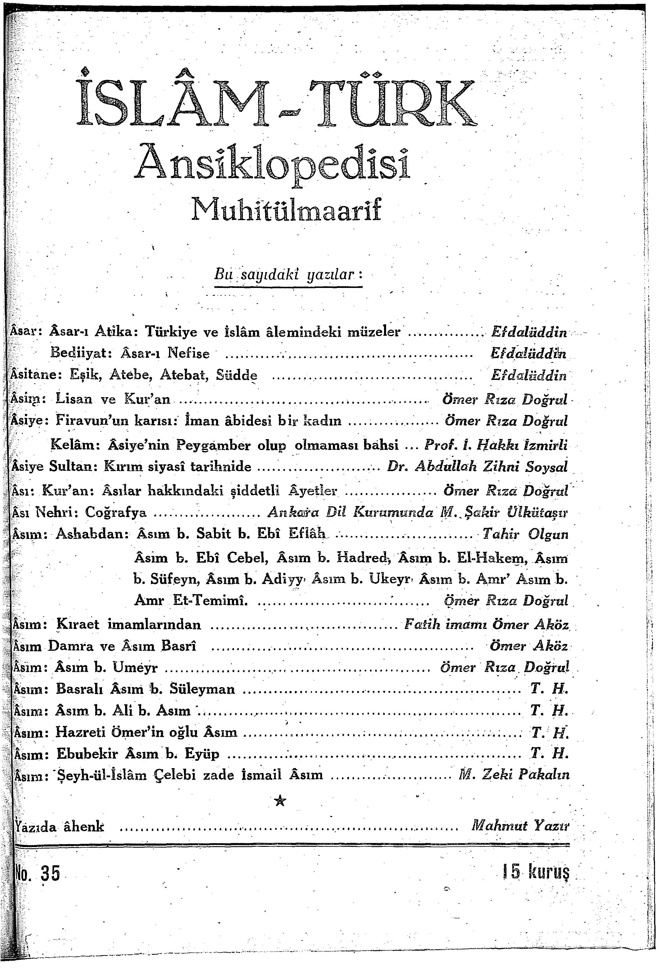 1. Cilt 35. Sayı Kapağı