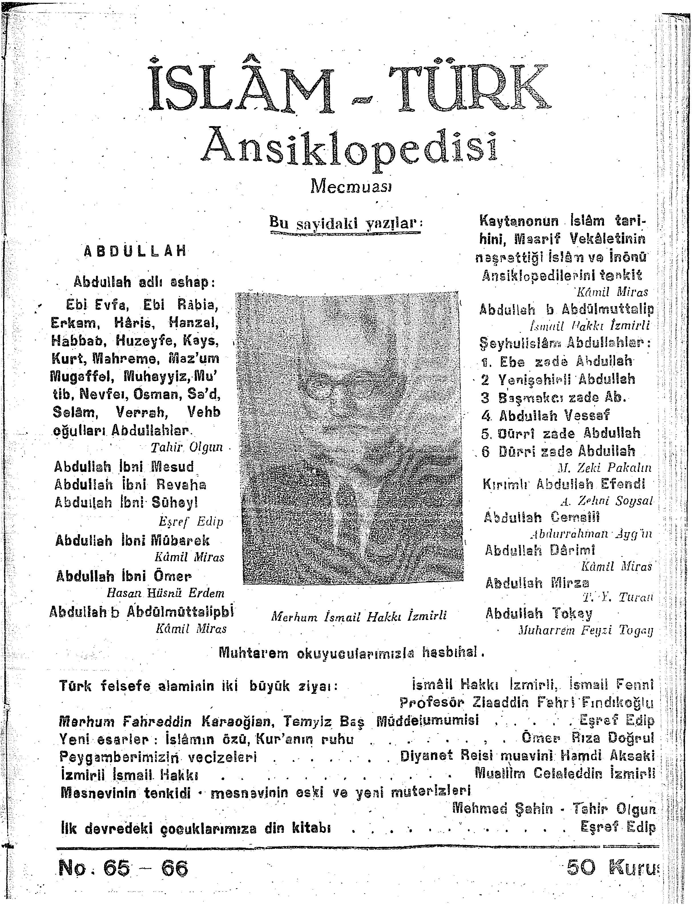 2. Cilt 65-66. Sayı Kapağı