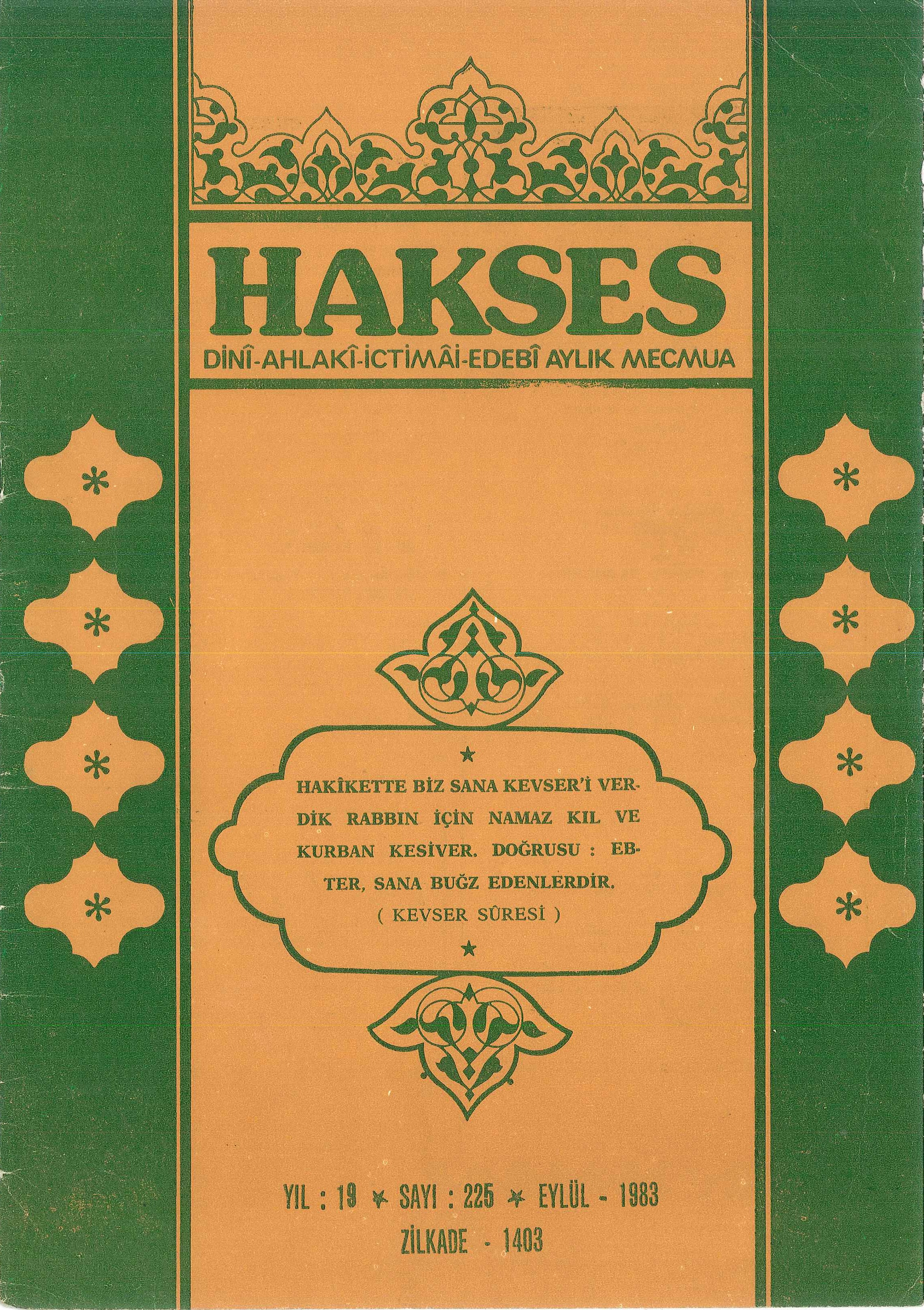 225. Sayı Kapağı