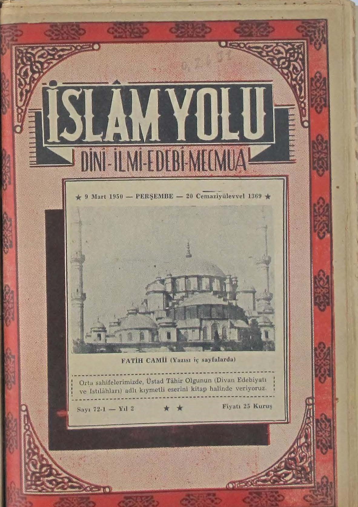 1. Cilt 72. Sayı Kapağı