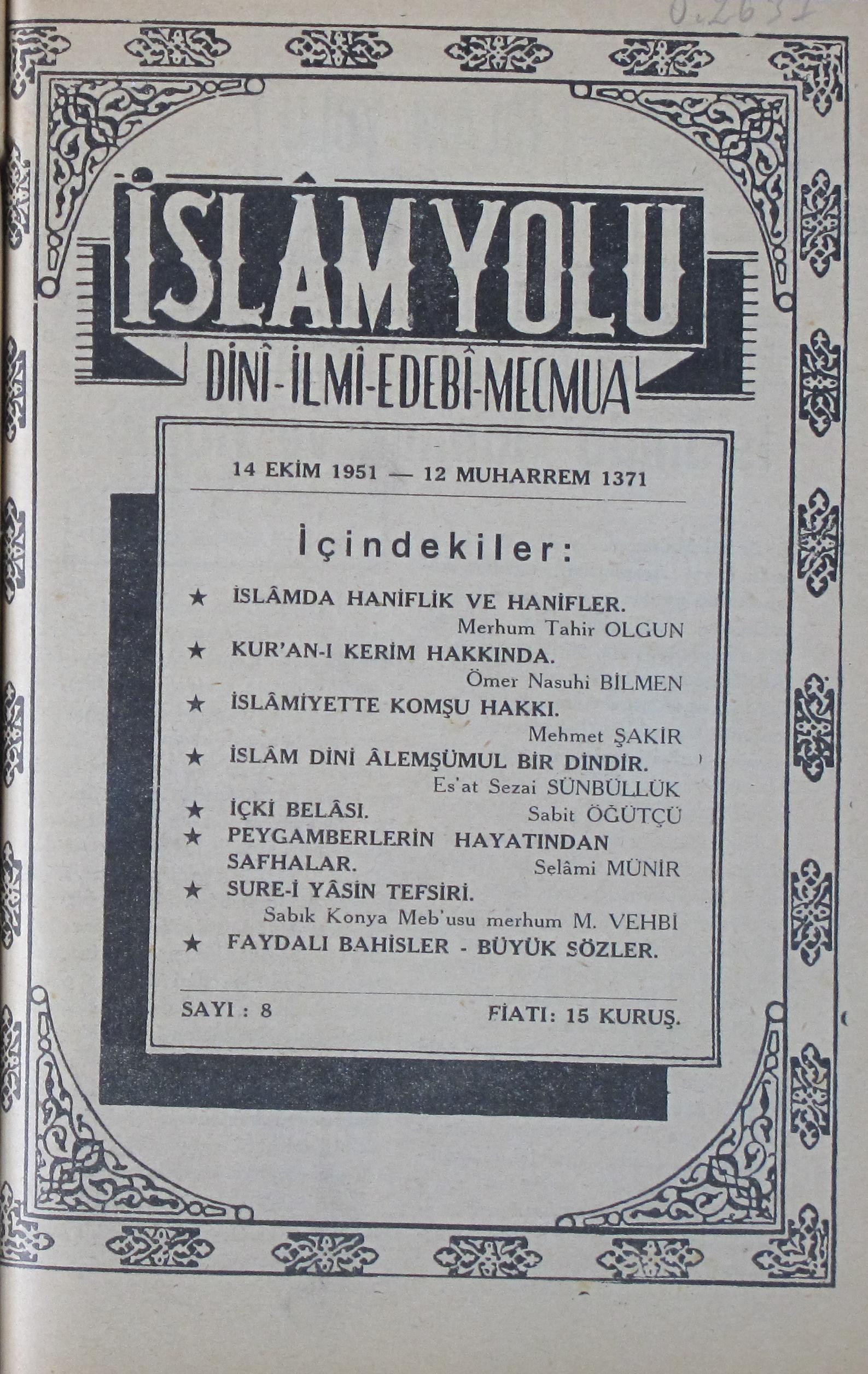 2. Cilt 8. Sayı Kapağı