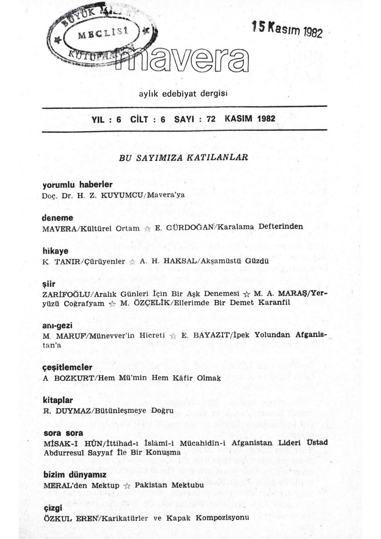 6. Cilt 72. Sayı Kapağı