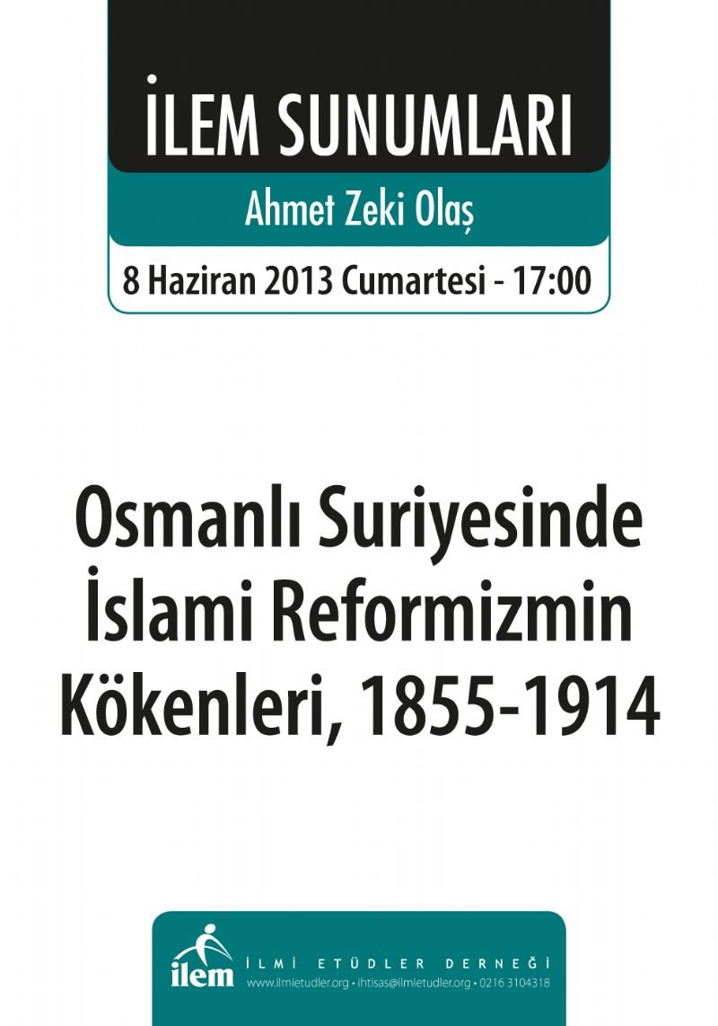 OSMANLI SURİYESİNDE İSLAMİ REFORMİZMİN KÖKENLERİ, 1855-1914