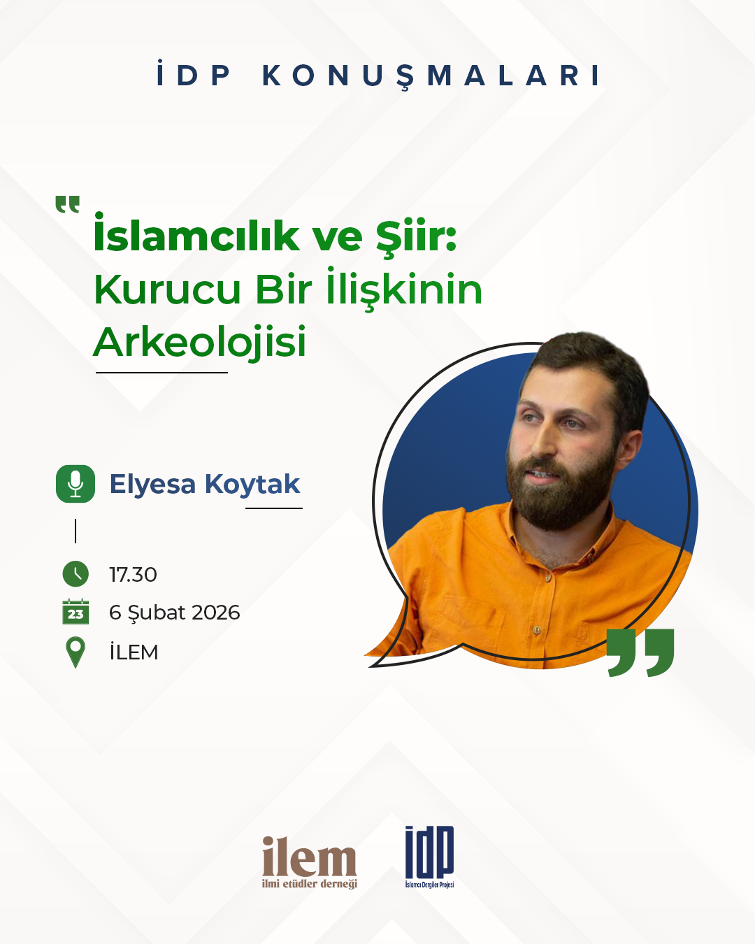 İDP Konuşmaları, İDP’nin yeni dönem faaliyetlerini sürdüreceği binasında devam ediyor. Katılım hakkında bilgi ve iletişim için idp@idp.org.tr