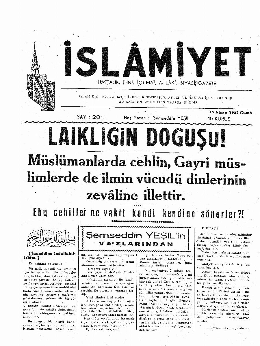 4. Cilt 201. Sayı Kapağı