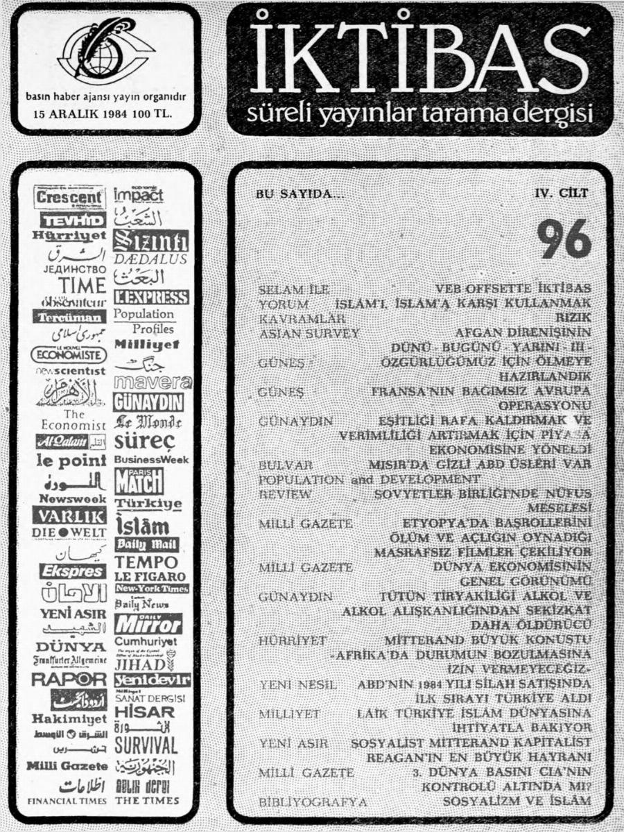 4. Cilt 96. Sayı Kapağı