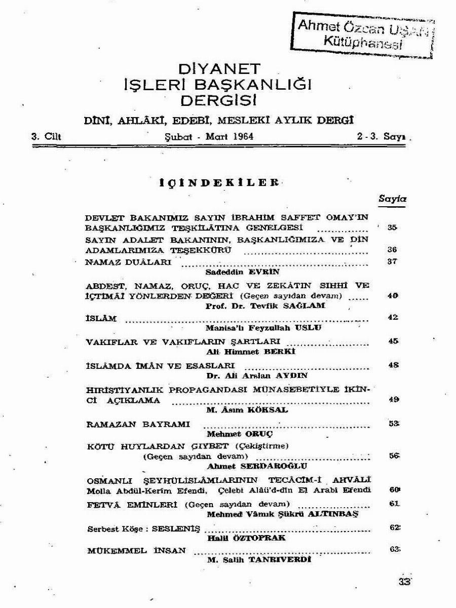 3. Cilt 2-3. Sayı Kapağı