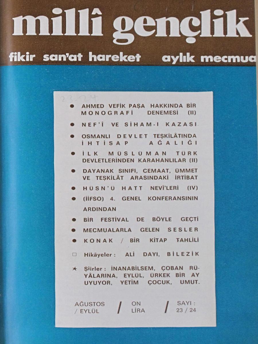 2. Cilt 23-24. Sayı Kapağı