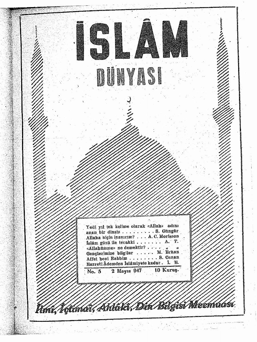 1. Cilt 5. Sayı Kapağı