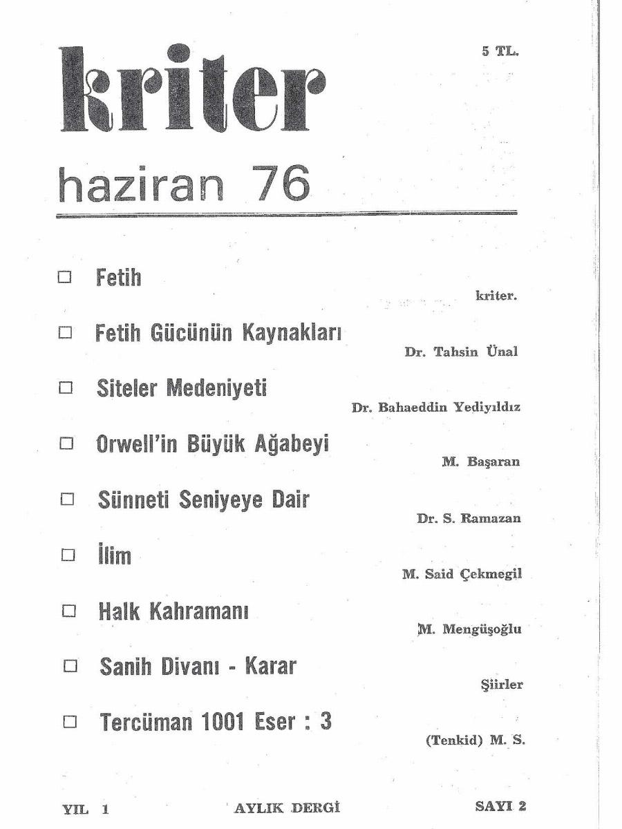 1. Cilt 2. Sayı Kapağı