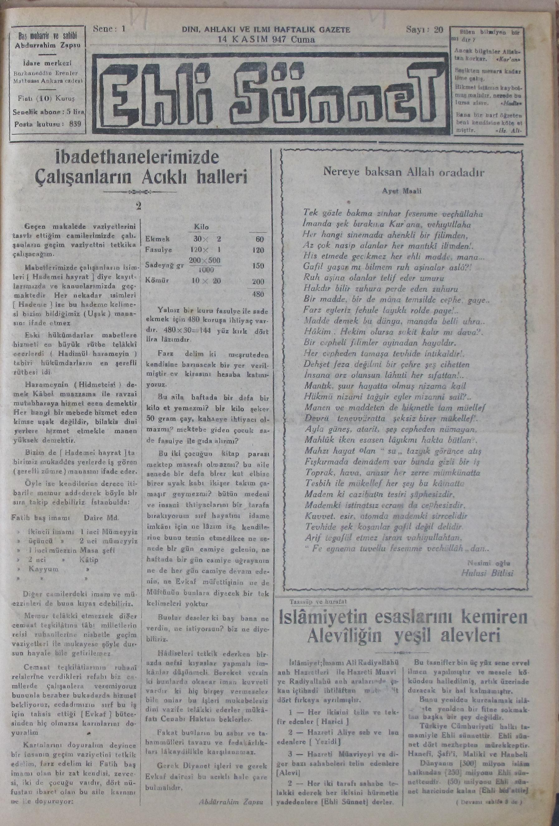 1. Cilt 20. Sayı Kapağı