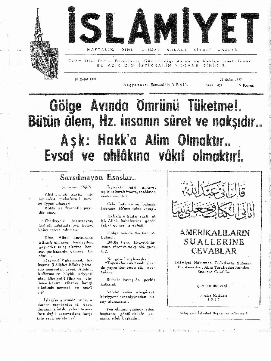 9. Cilt 429. Sayı Kapağı