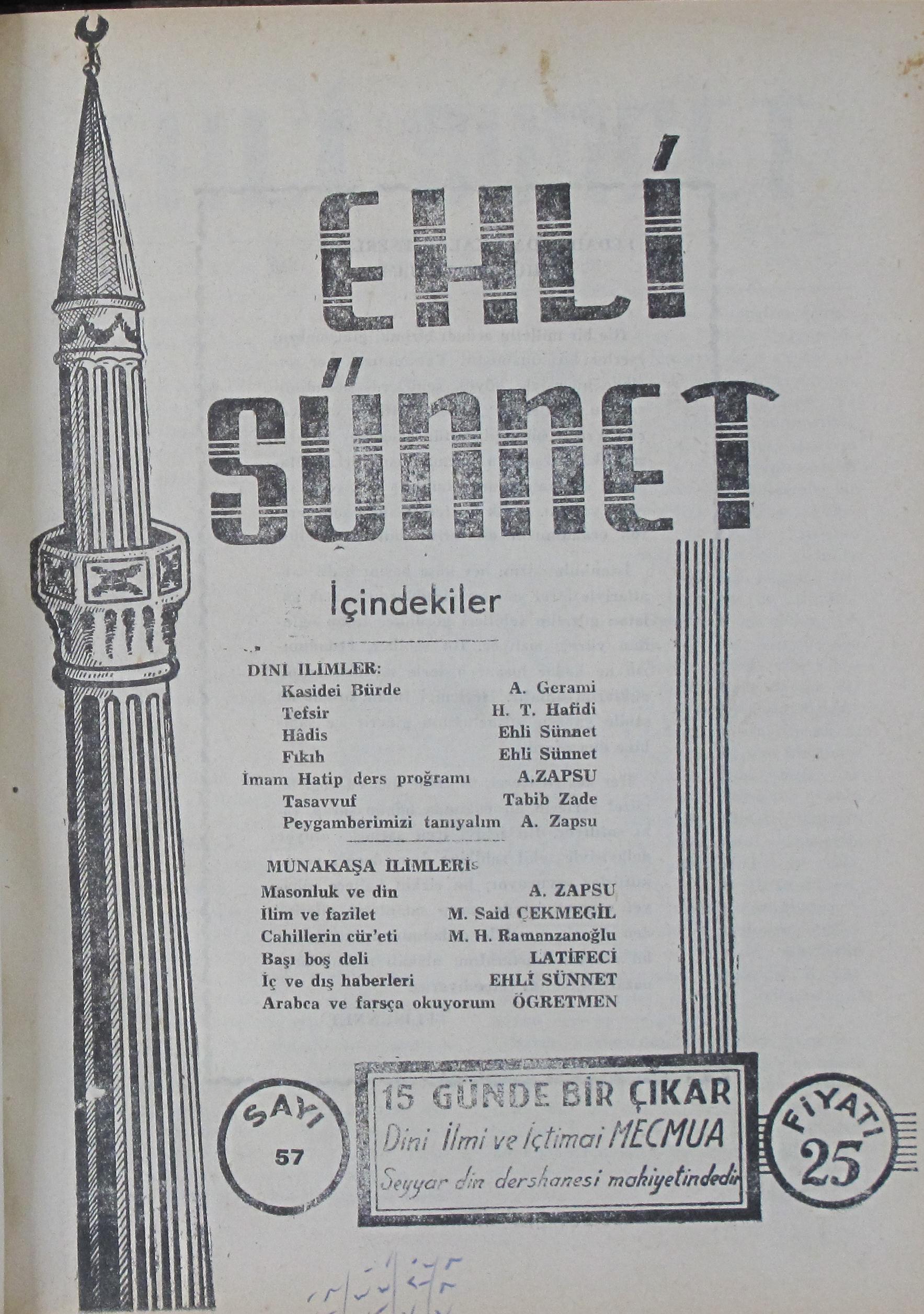 3. Cilt 57. Sayı Kapağı