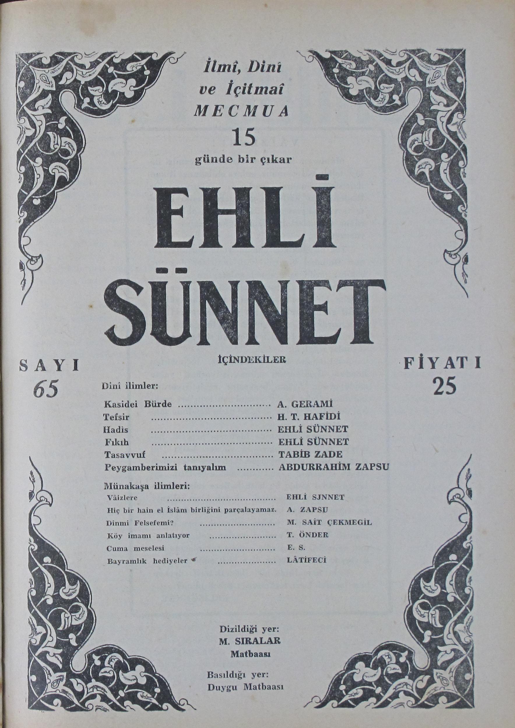 3. Cilt 65. Sayı Kapağı