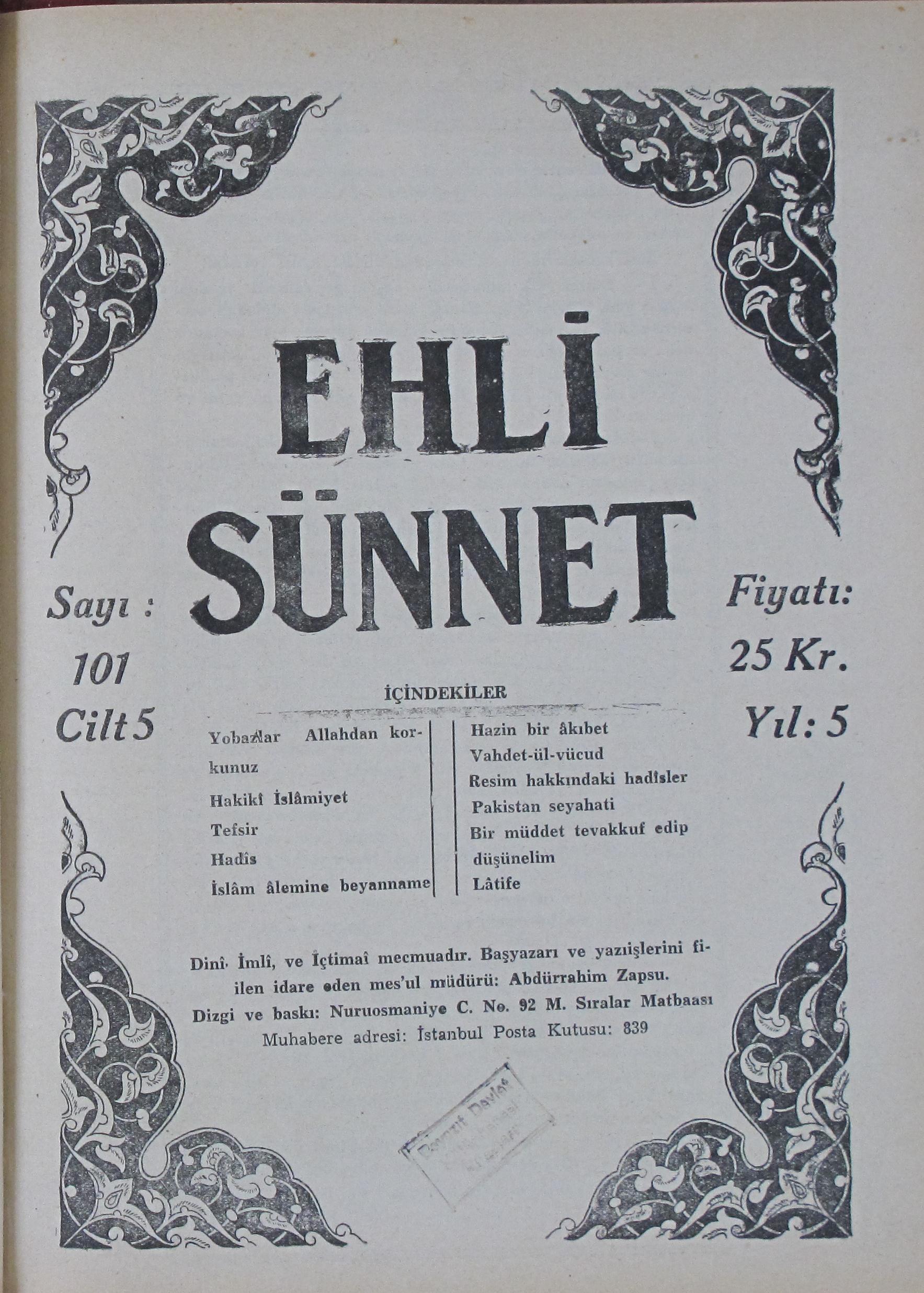 5. Cilt 101. Sayı Kapağı