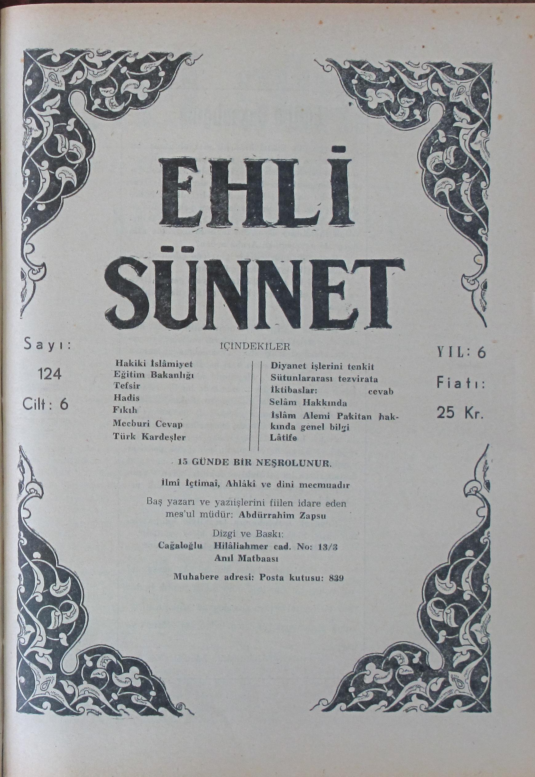 6. Cilt 124. Sayı Kapağı