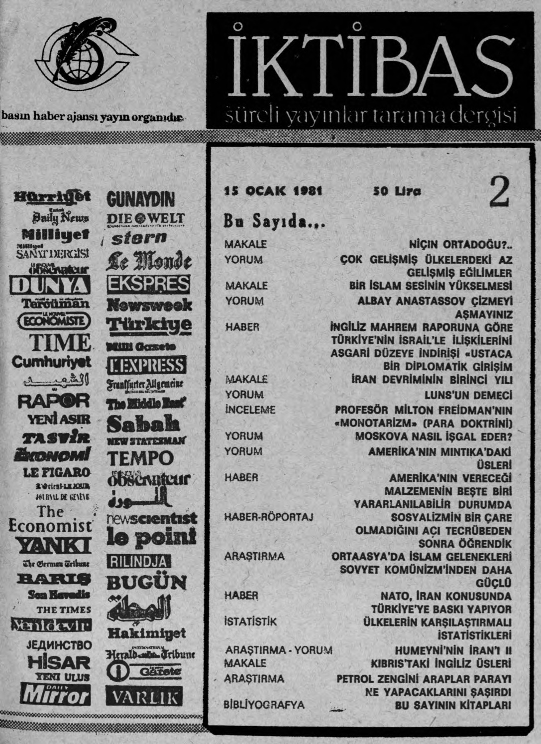 1. Cilt 2. Sayı Kapağı