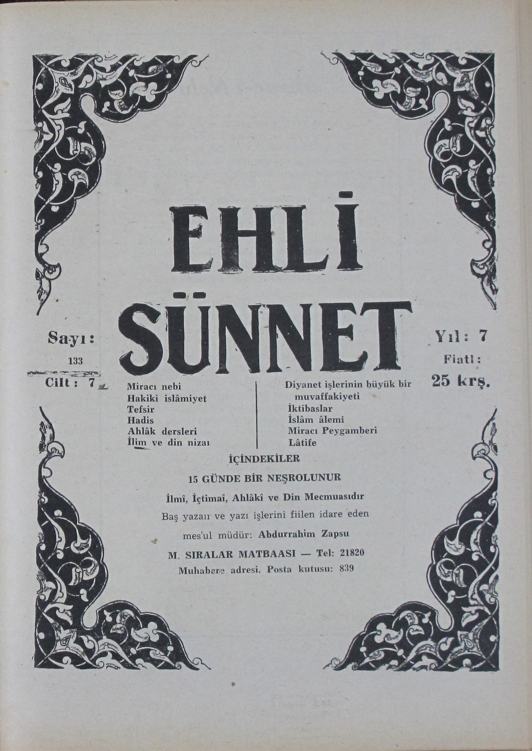 7. Cilt 133. Sayı Kapağı