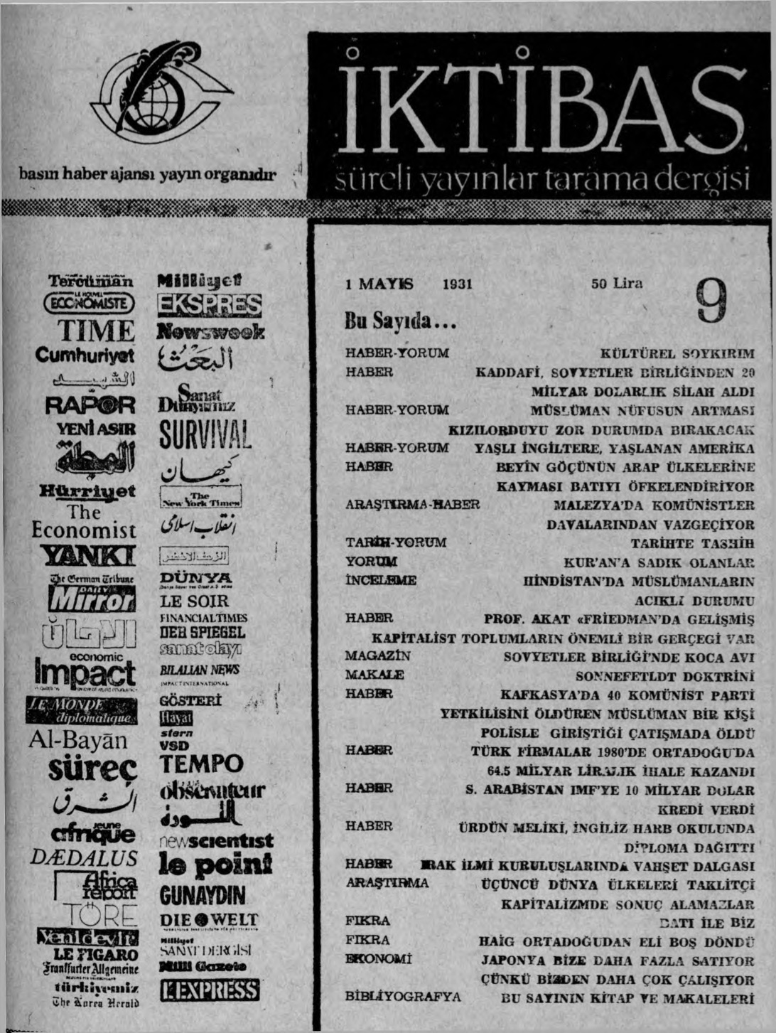 1. Cilt 9. Sayı Kapağı