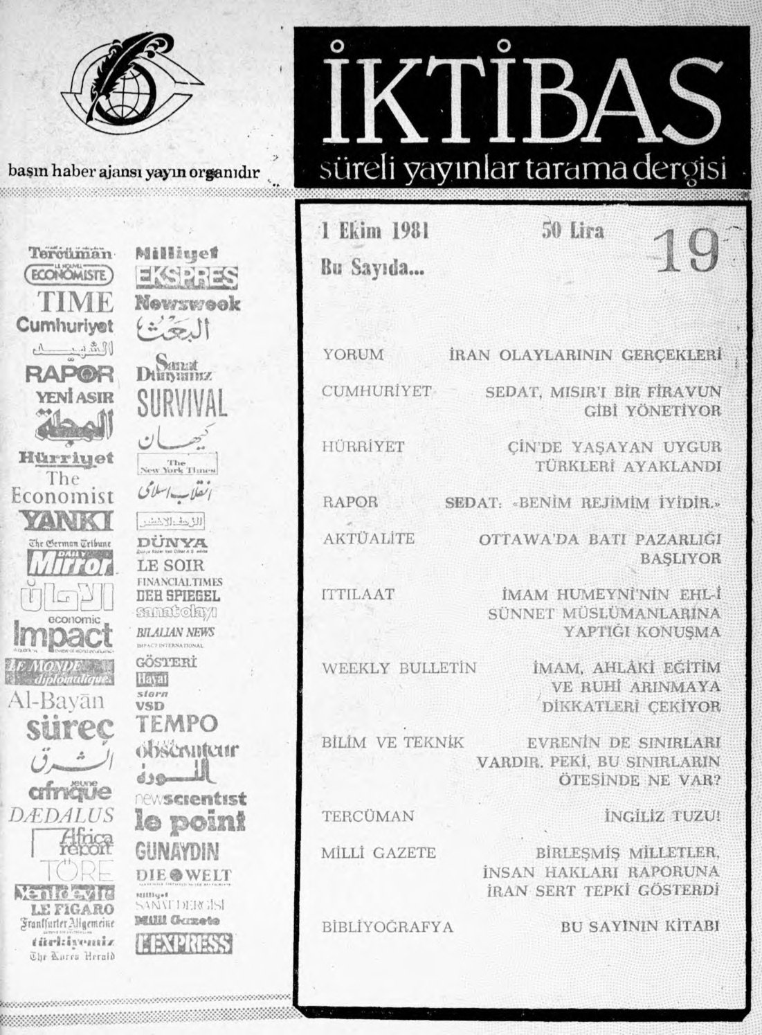 1. Cilt 19. Sayı Kapağı