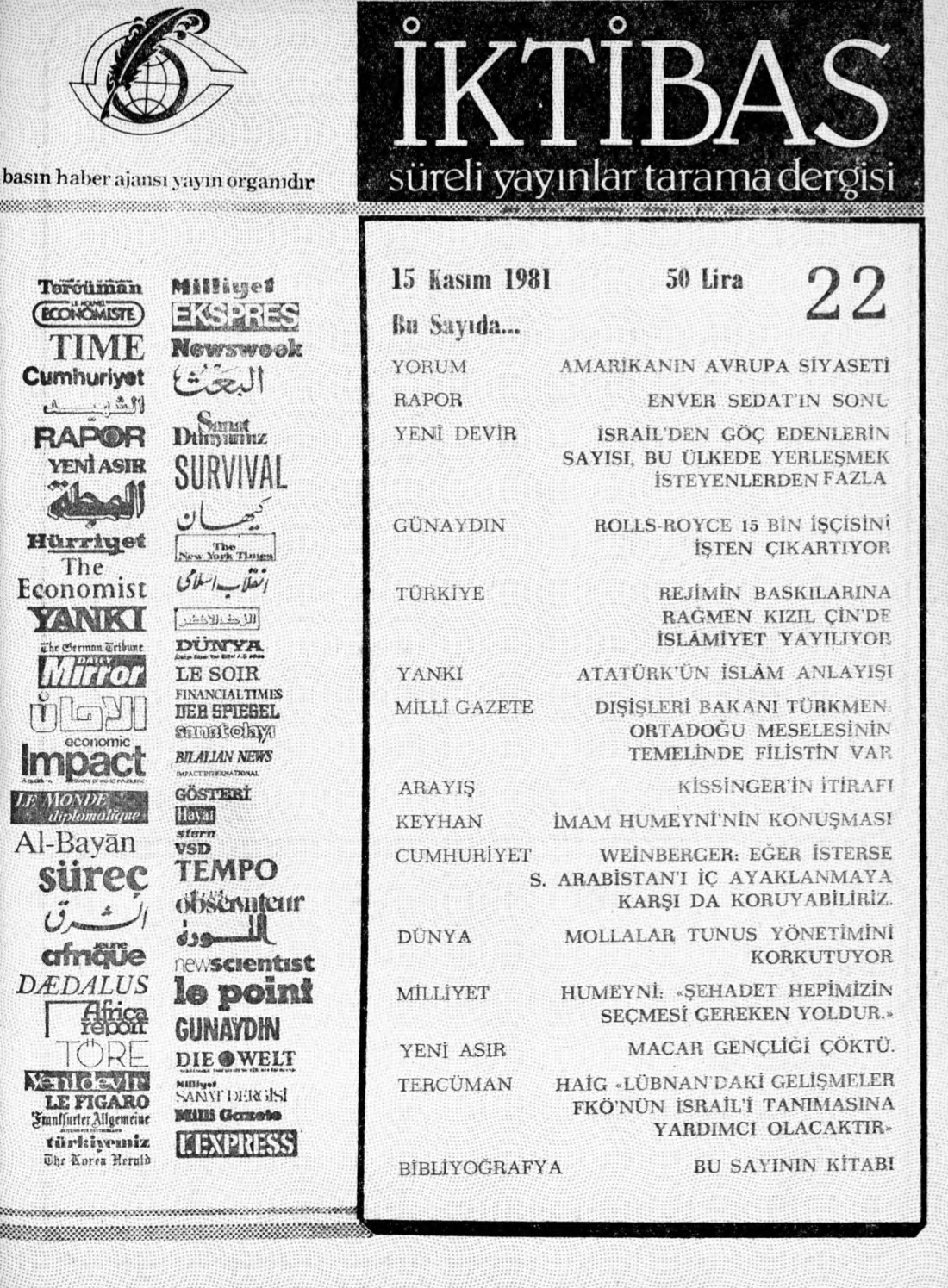 1. Cilt 22. Sayı Kapağı